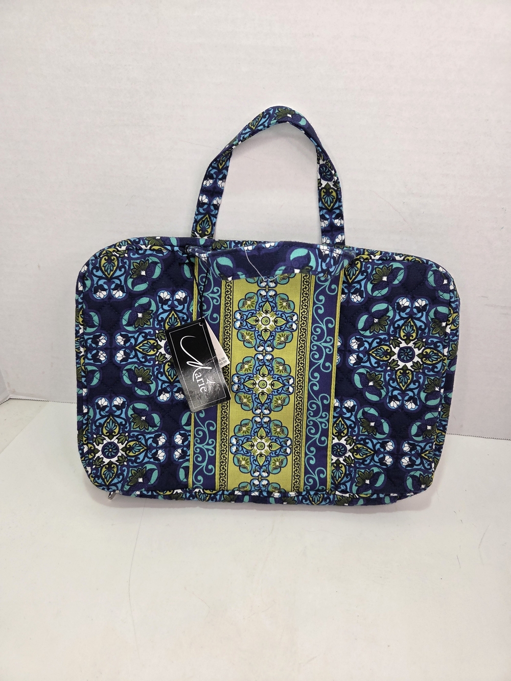 Marie Osmond Cosmetic Bag Blue Yellow New